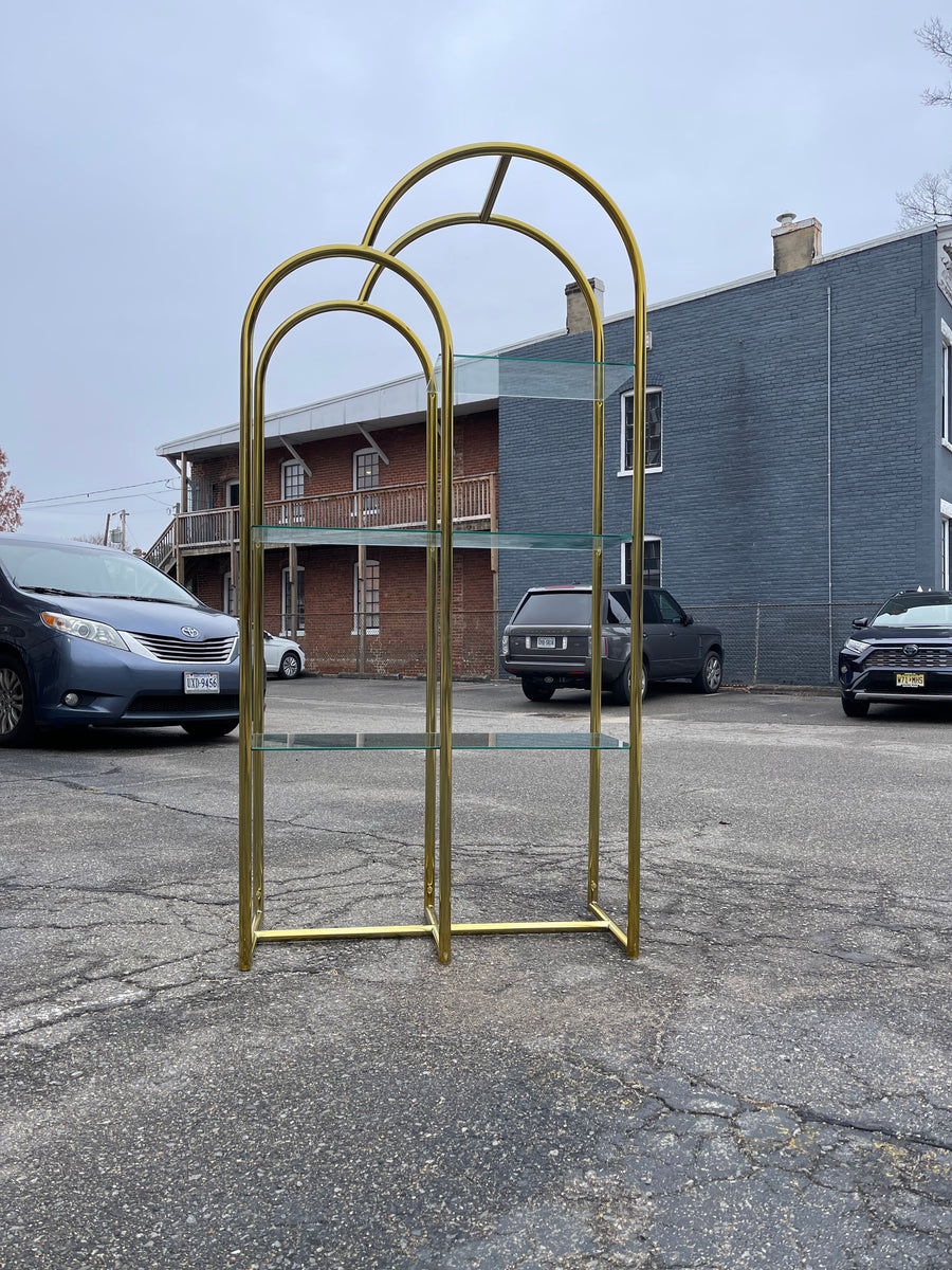 Gouged Brass Etagere – KRB