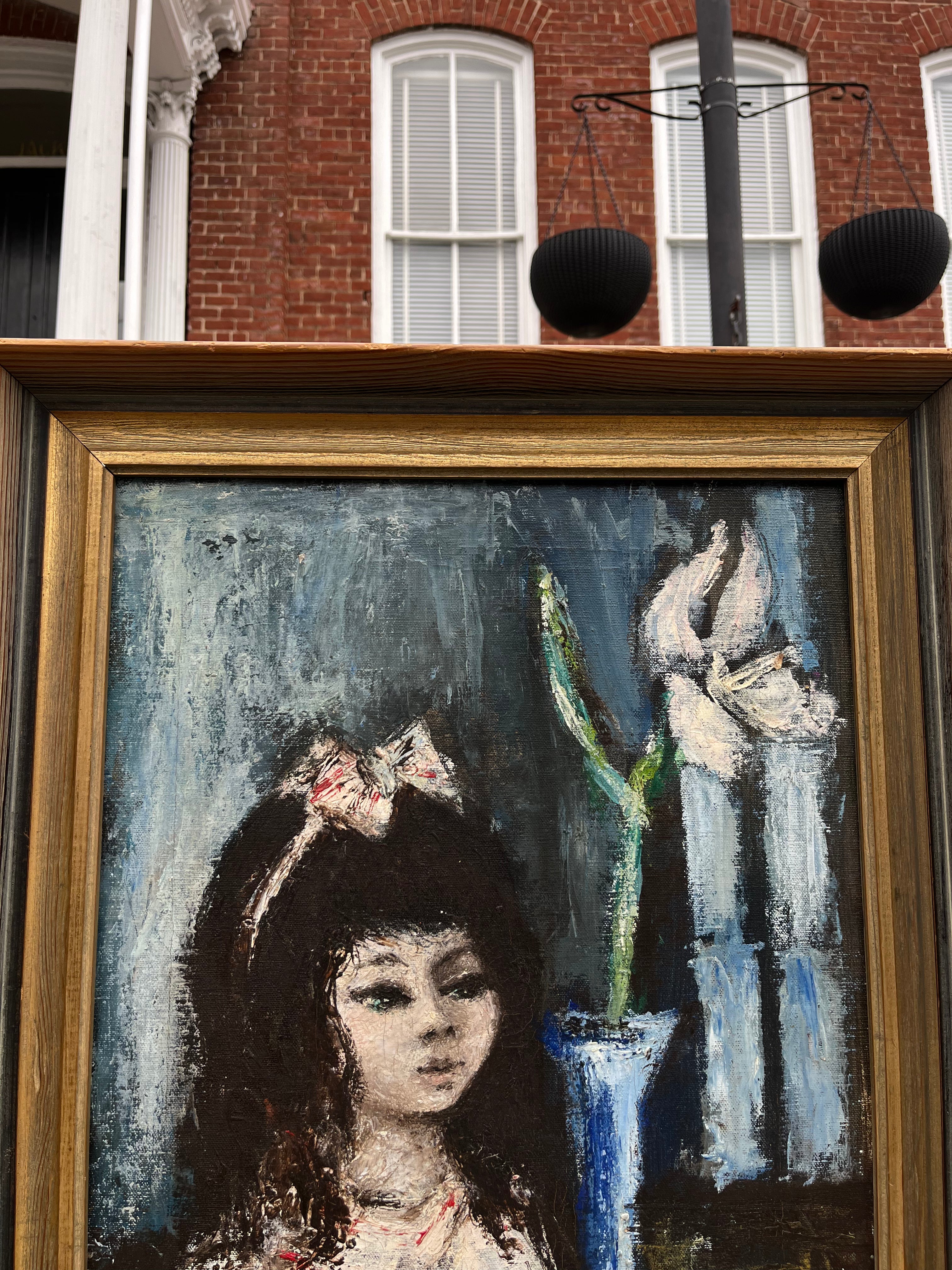 Girl With Vase Painting