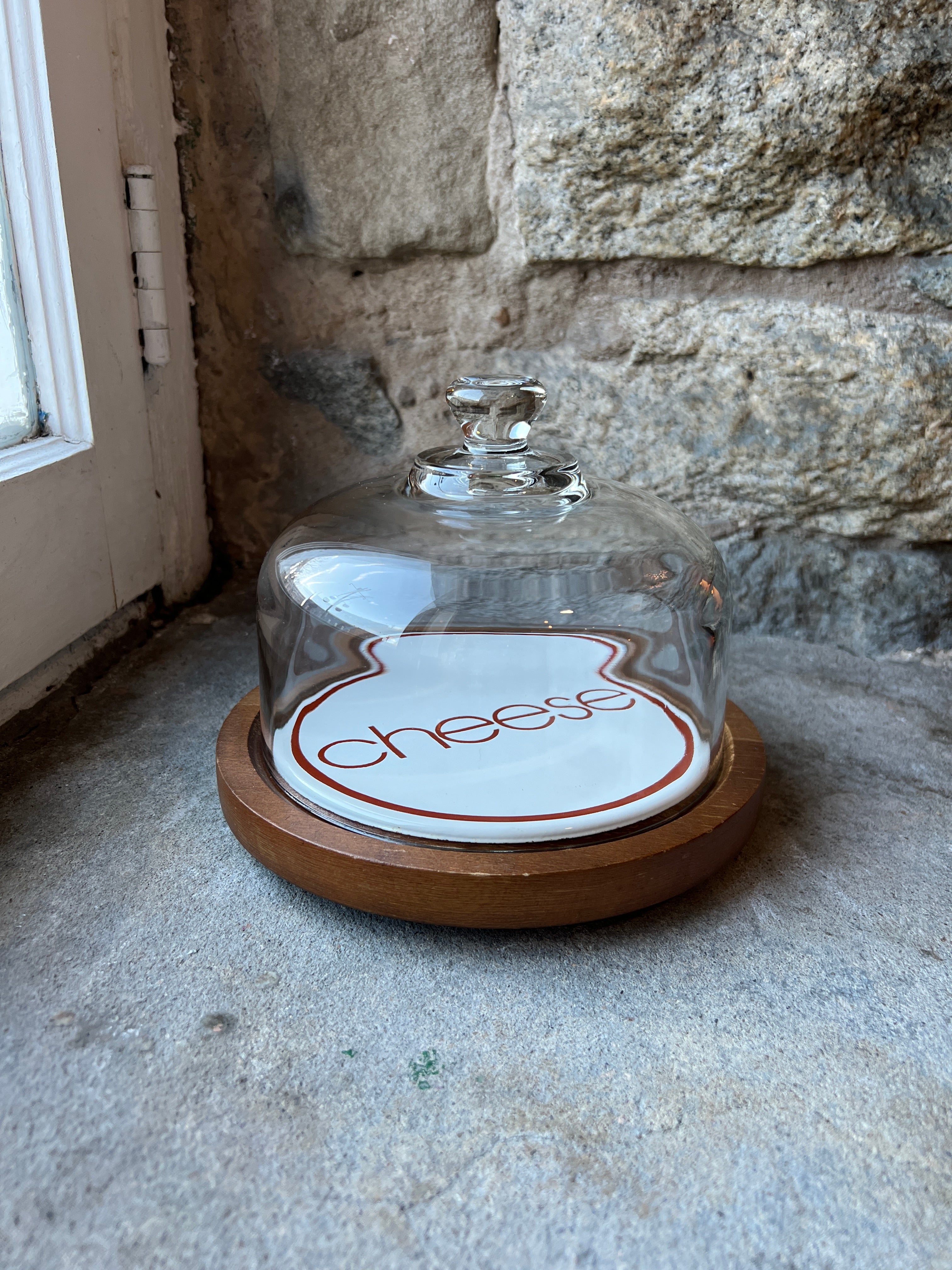 Cheese Tray with Glass Cloche