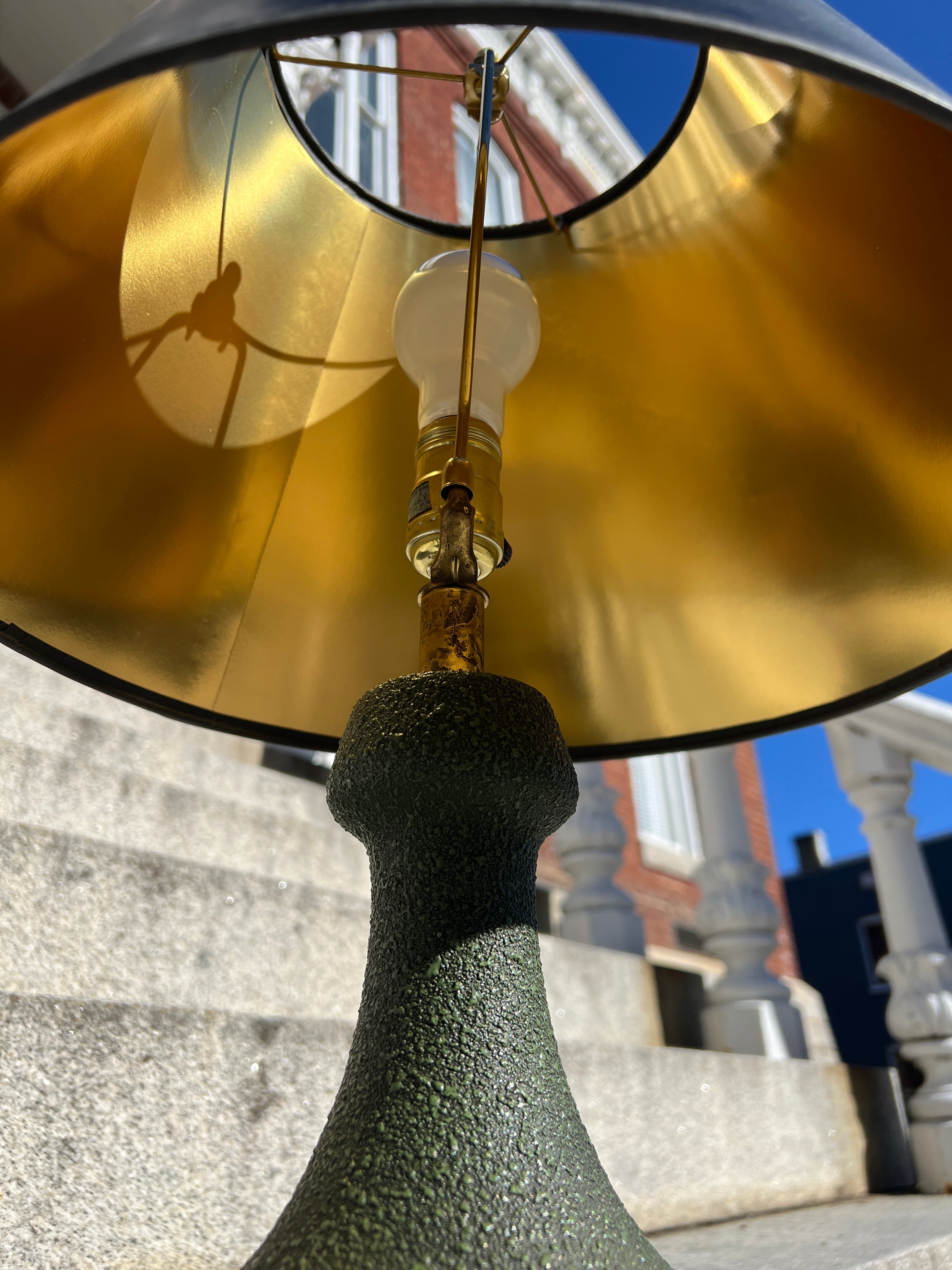 Midcentury Green Geometric Lamp