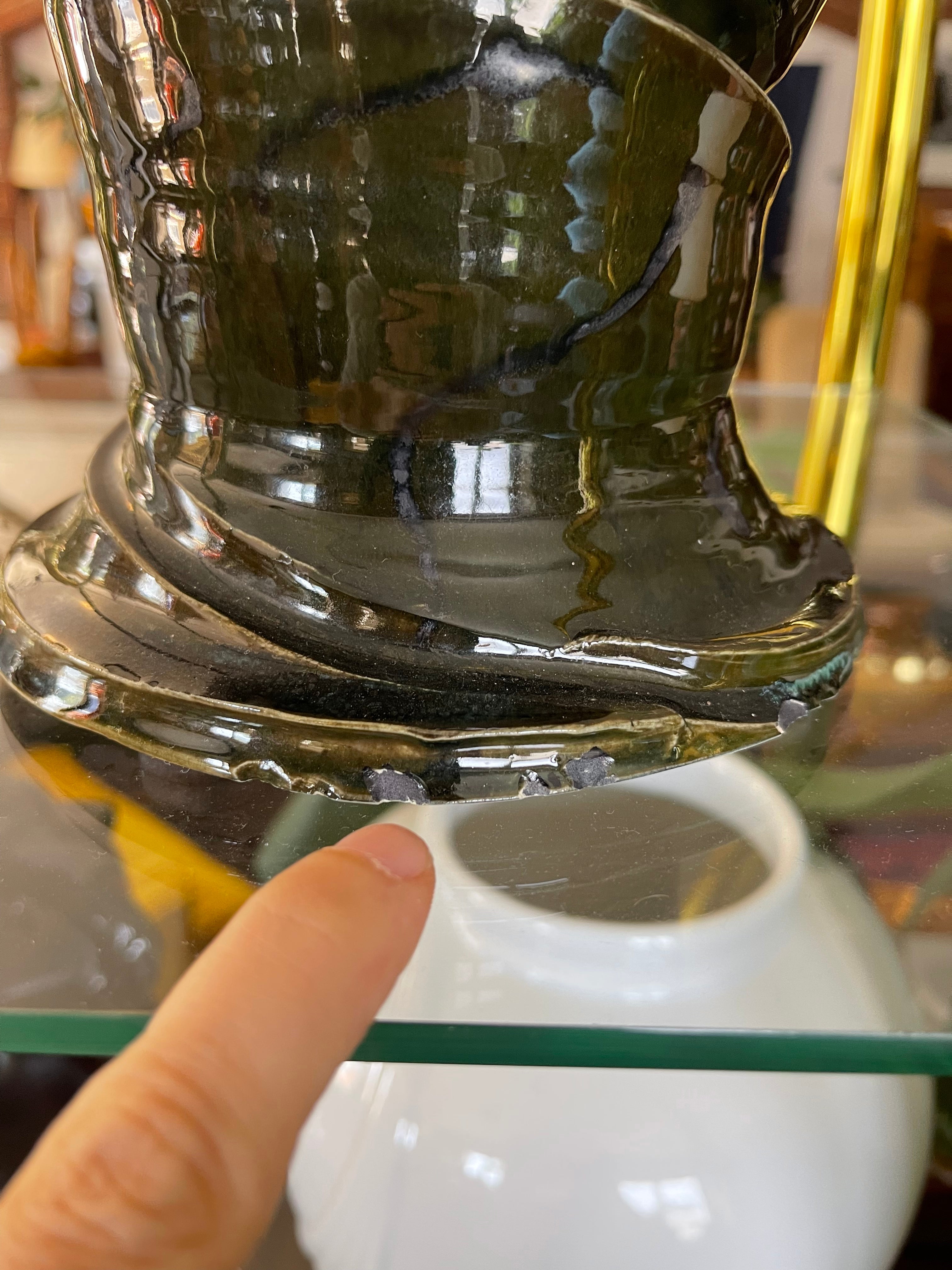 Glazed Large Swirl Vase
