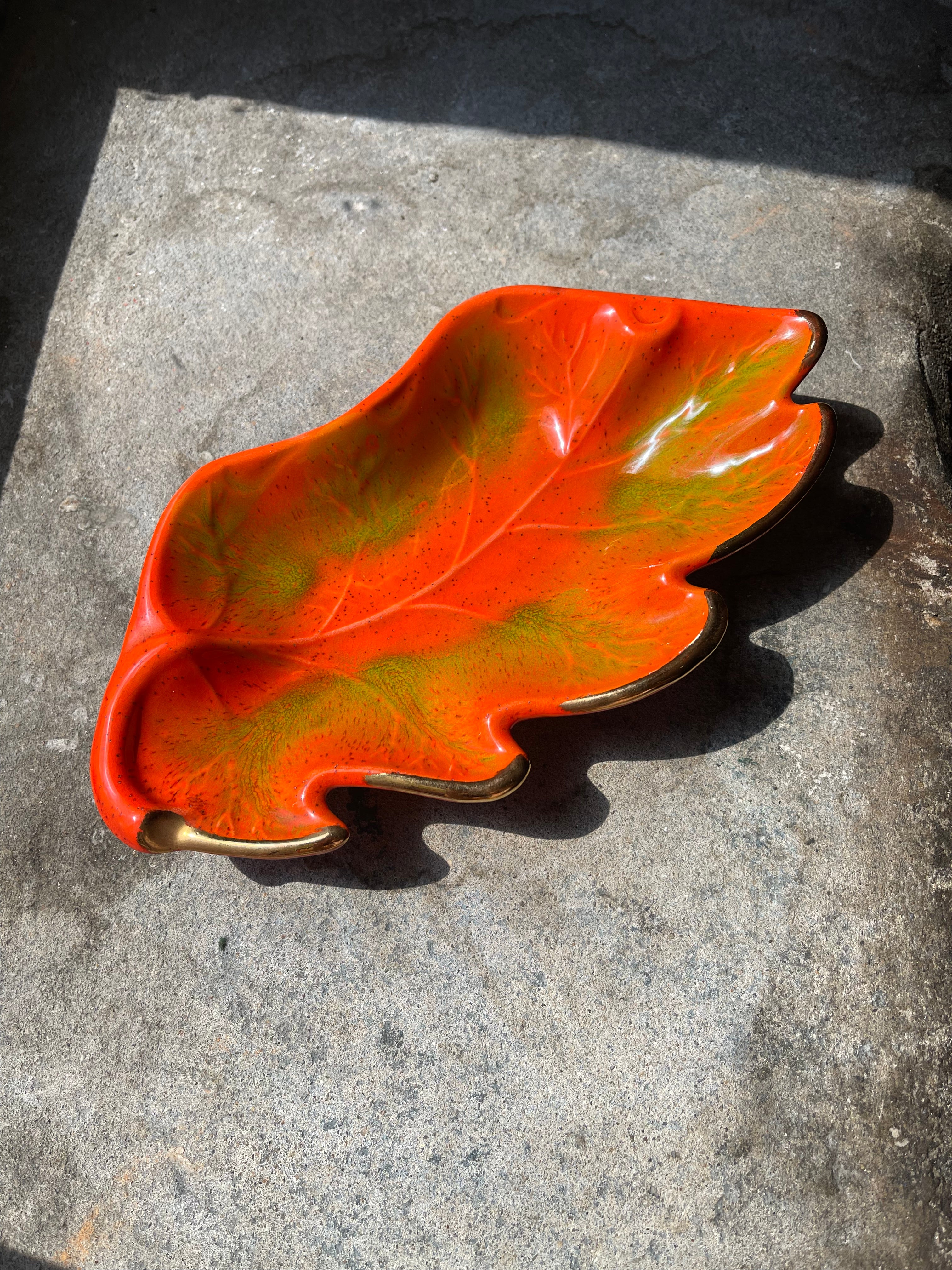 Curved Orange Leaf Dish