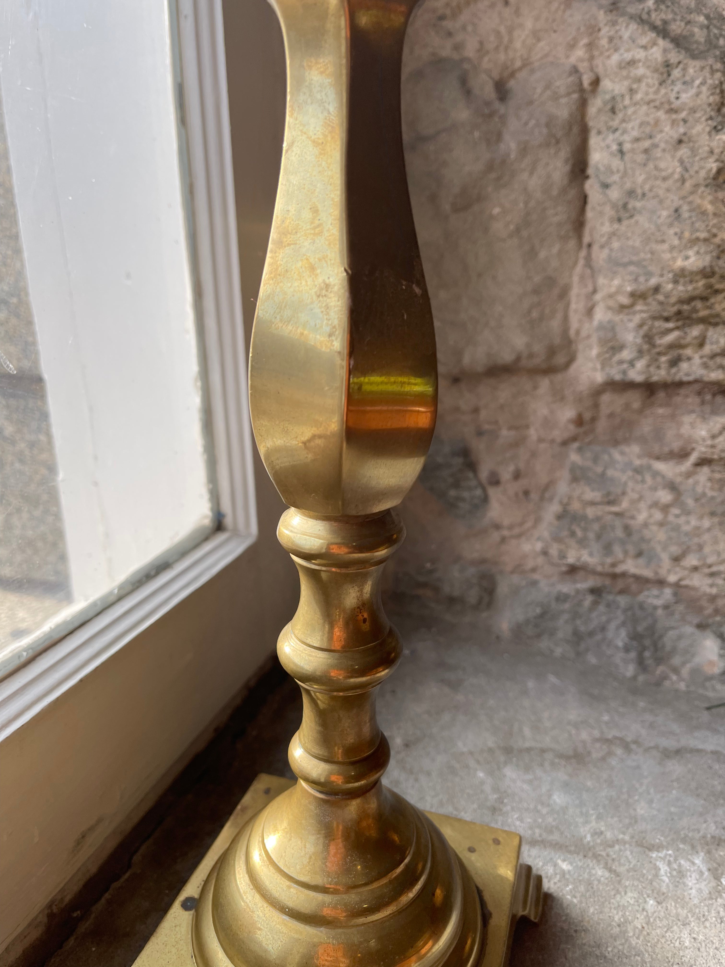 Large Brass Candleholder Pair