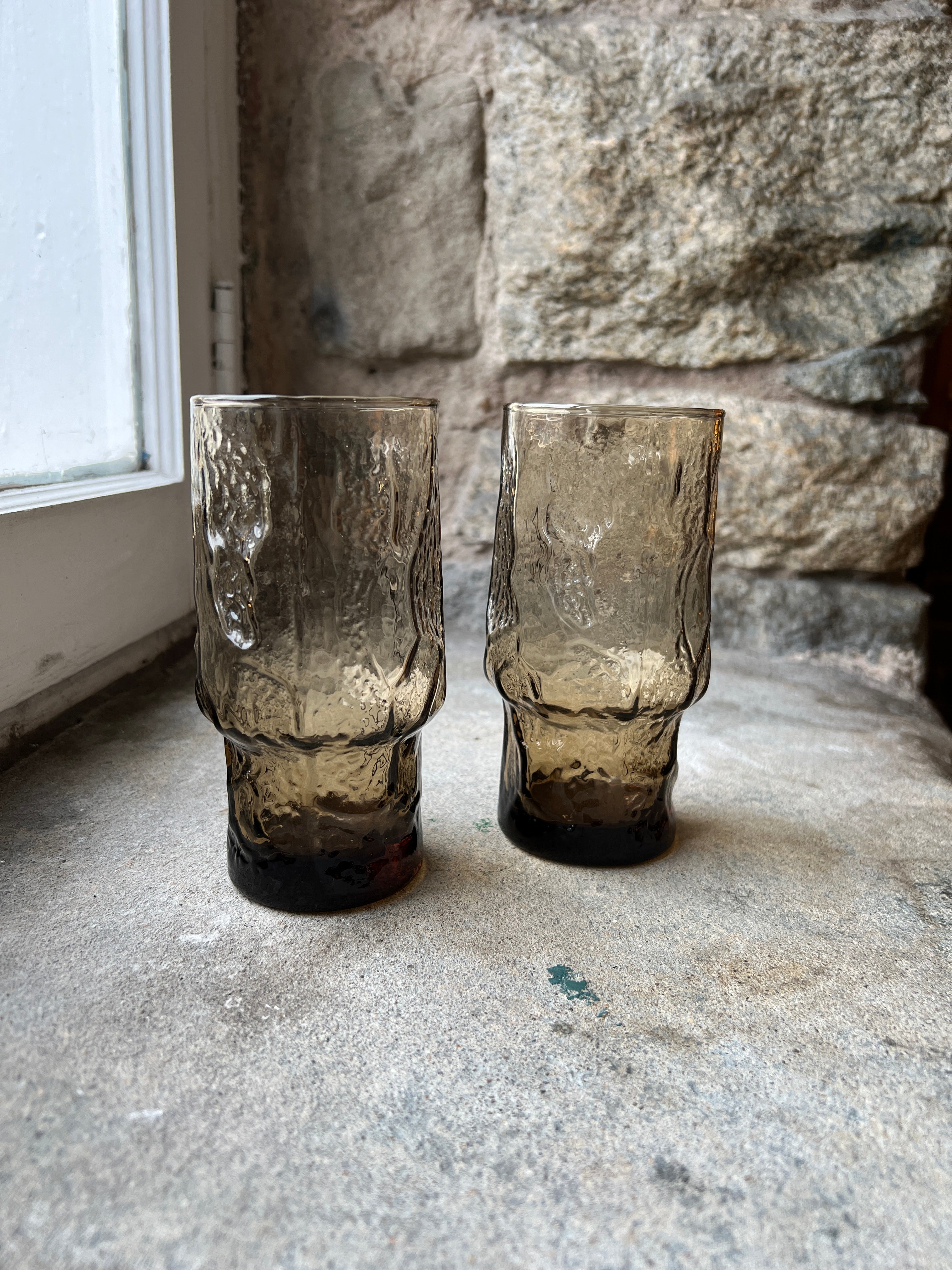 Set of 2 Libbey Tawny Normandy Glasses