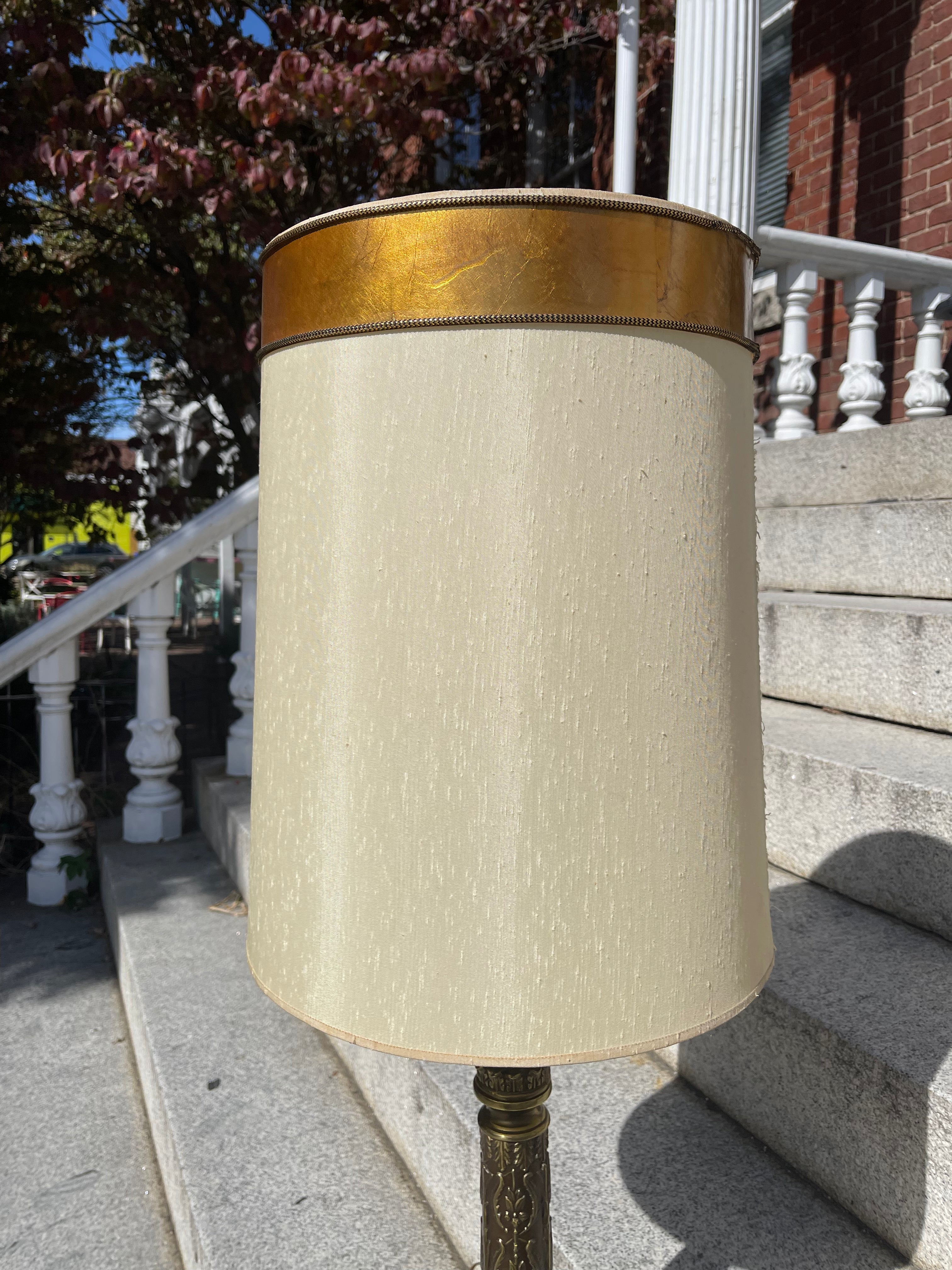 Embossed Brass Lamp