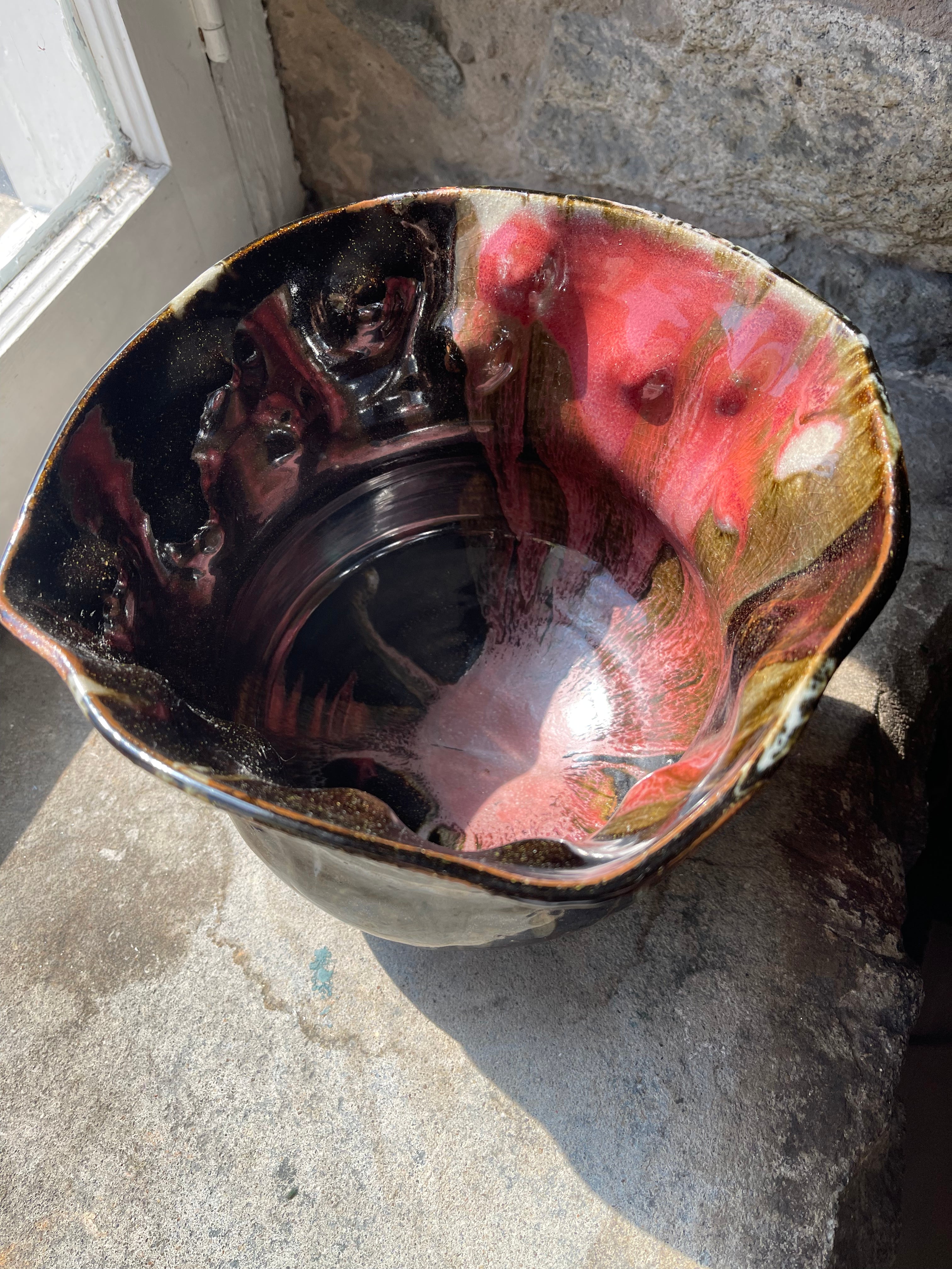 Brown Glazed Pottery Vase