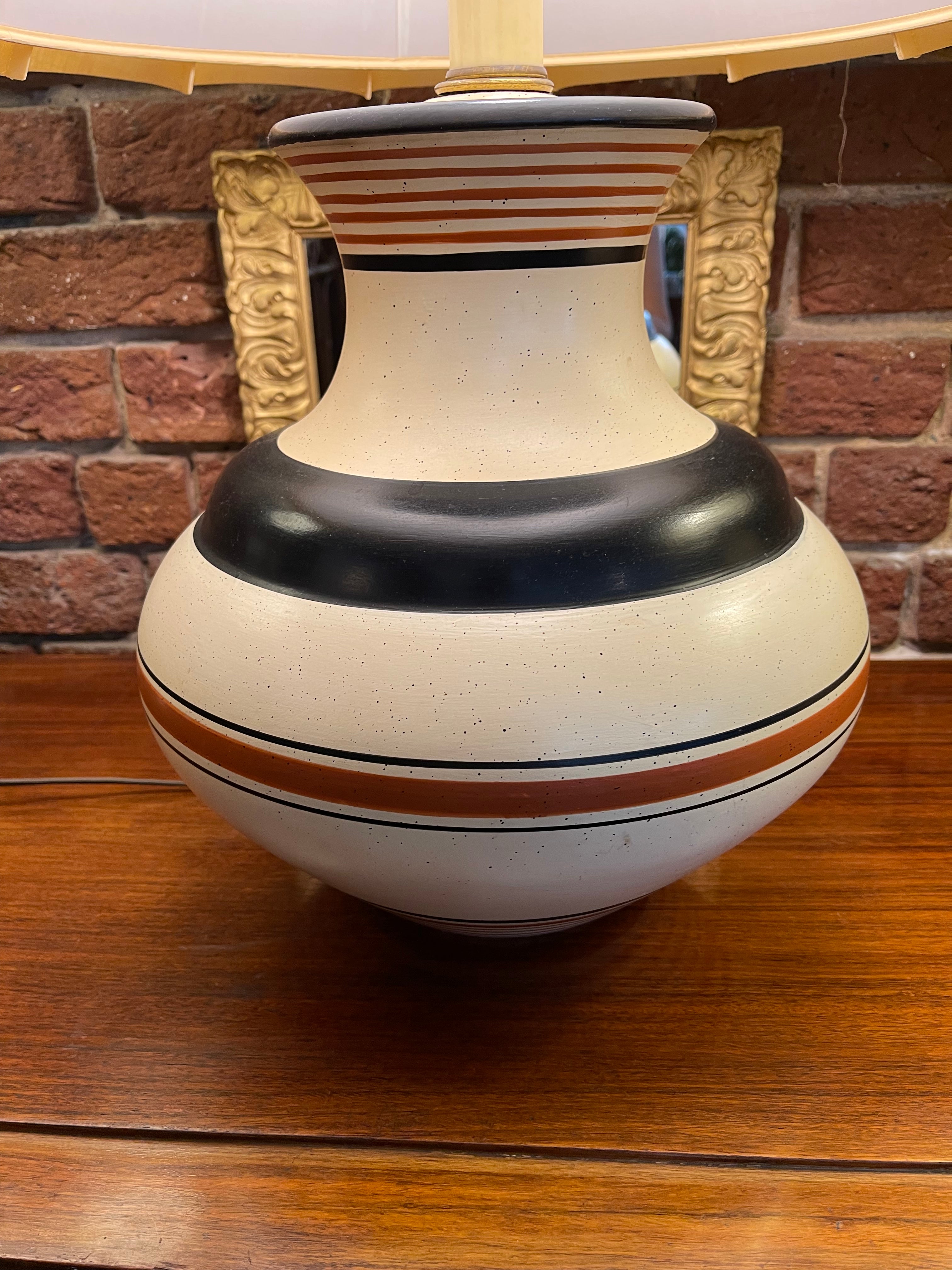 Large Round Pottery Lamp