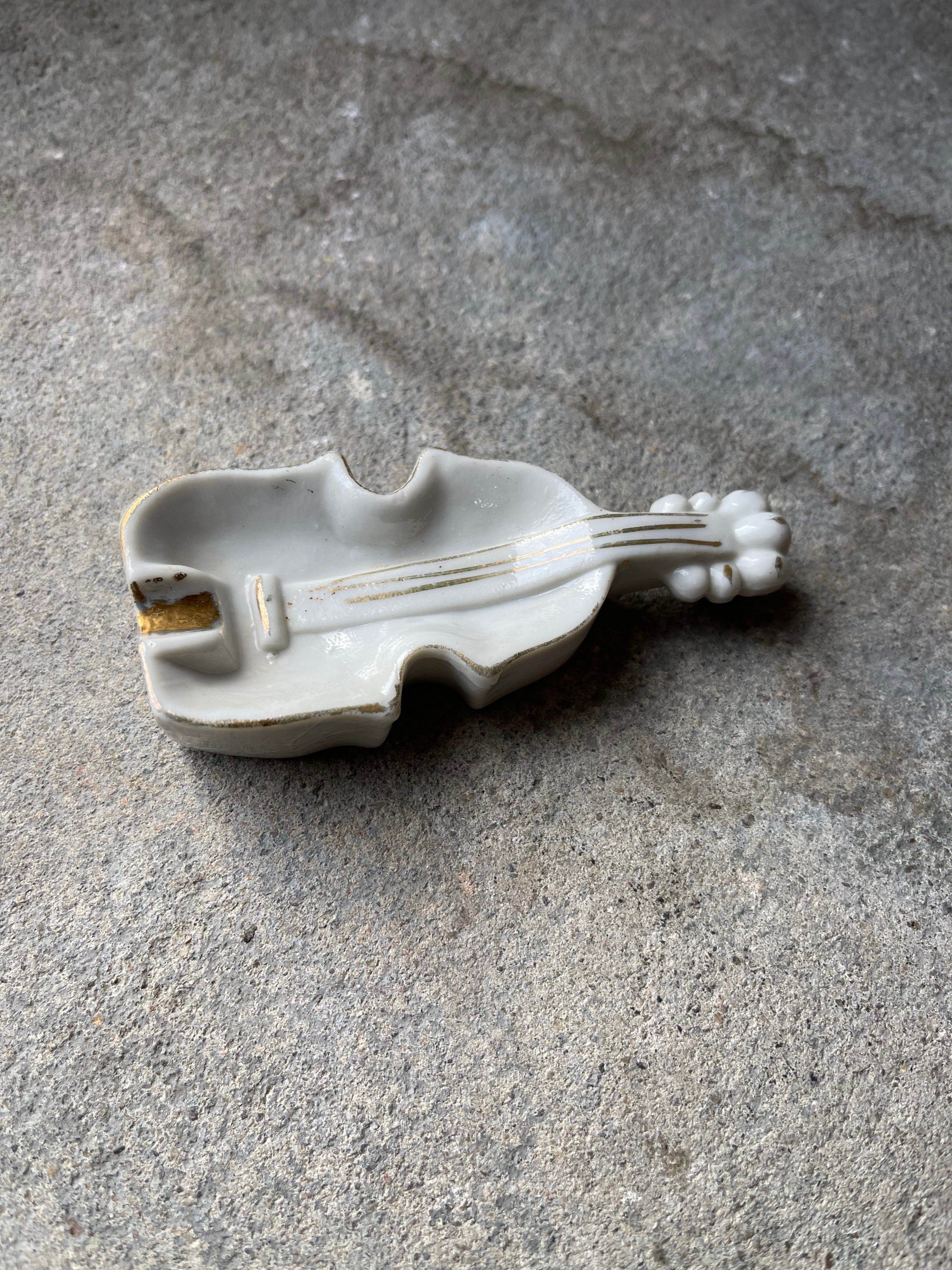 Porcelain Violin Ashtray