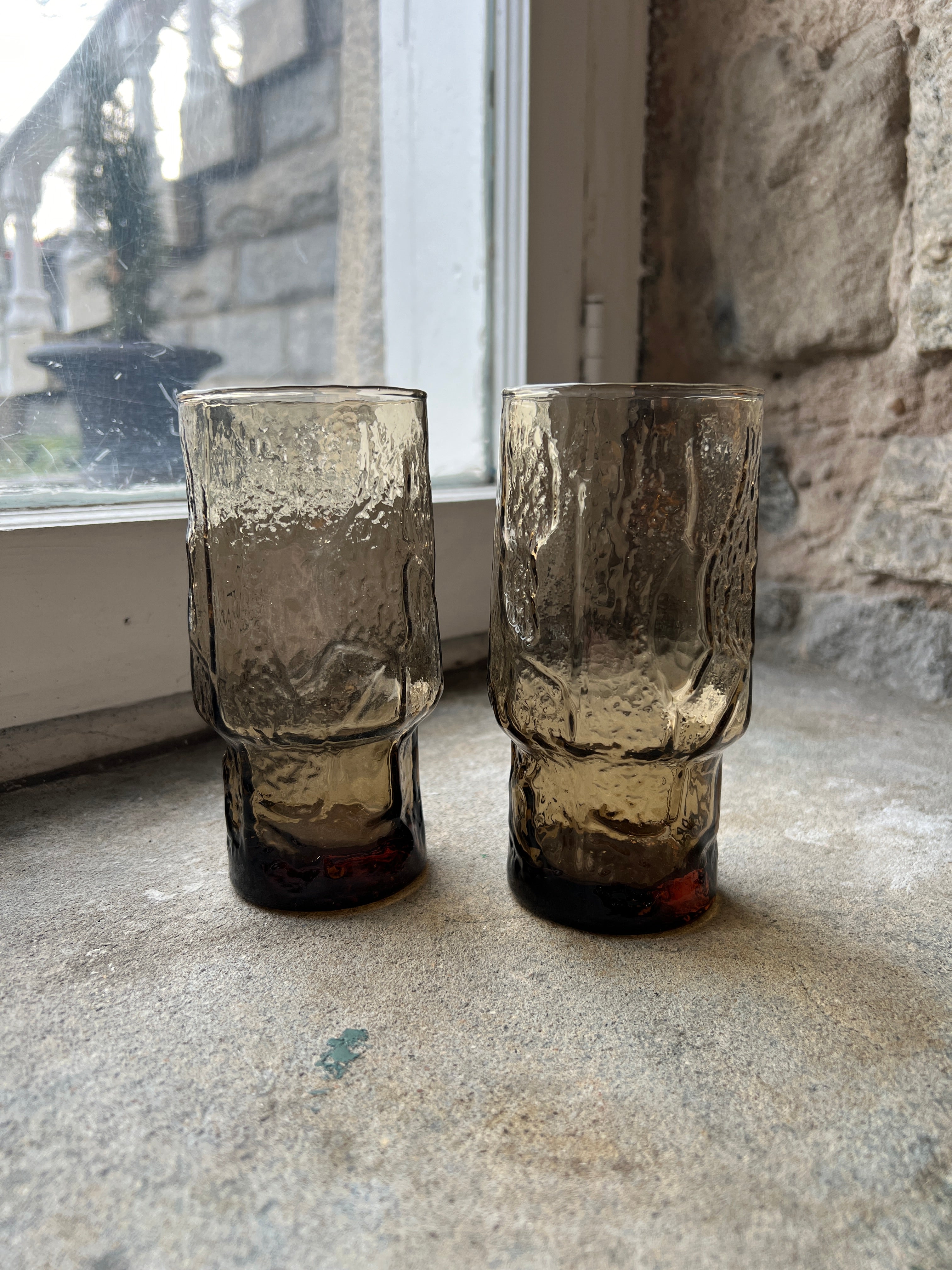 Set of 2 Libbey Tawny Normandy Glasses