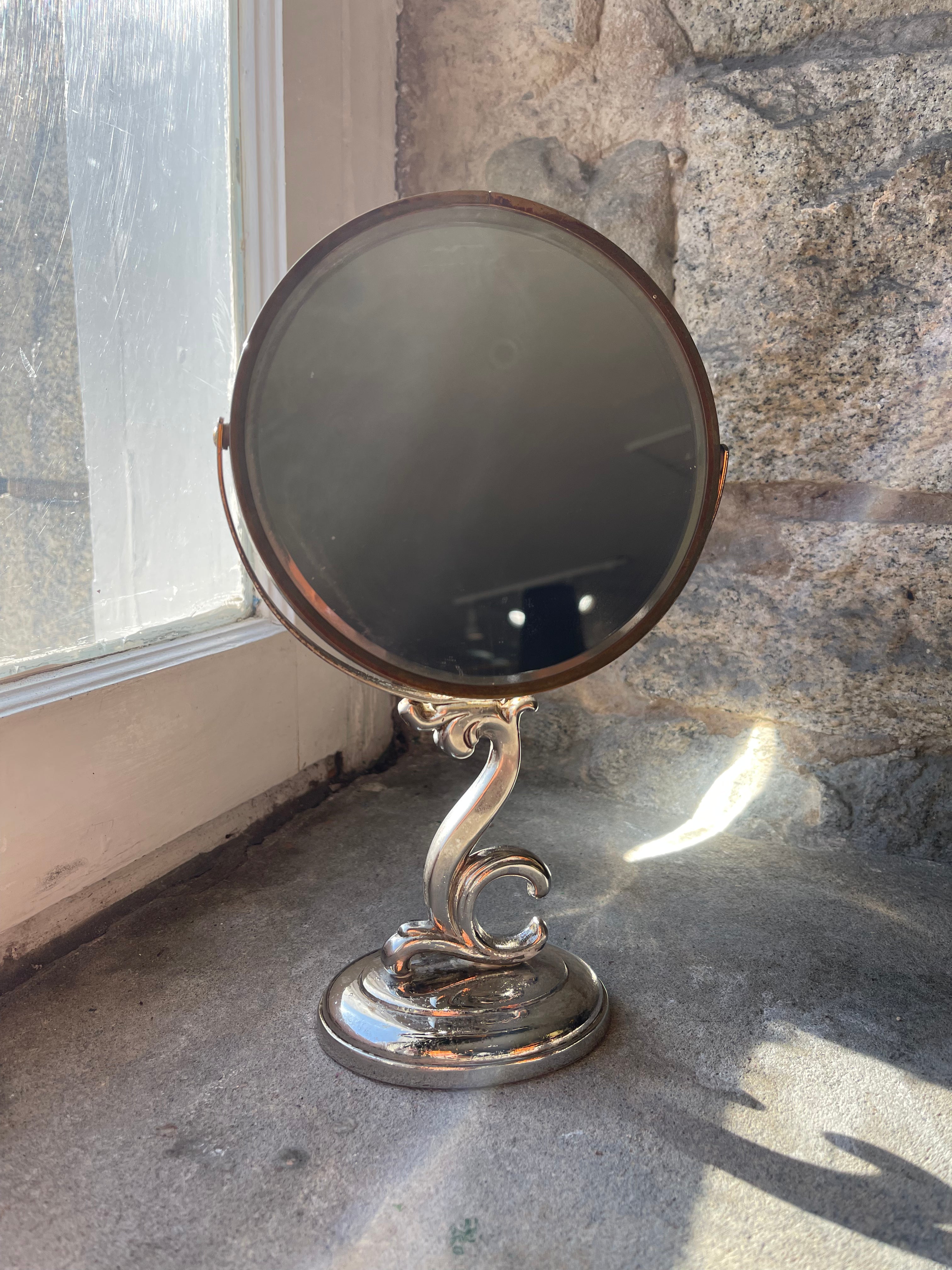 Silver Tilting Vanity Mirror