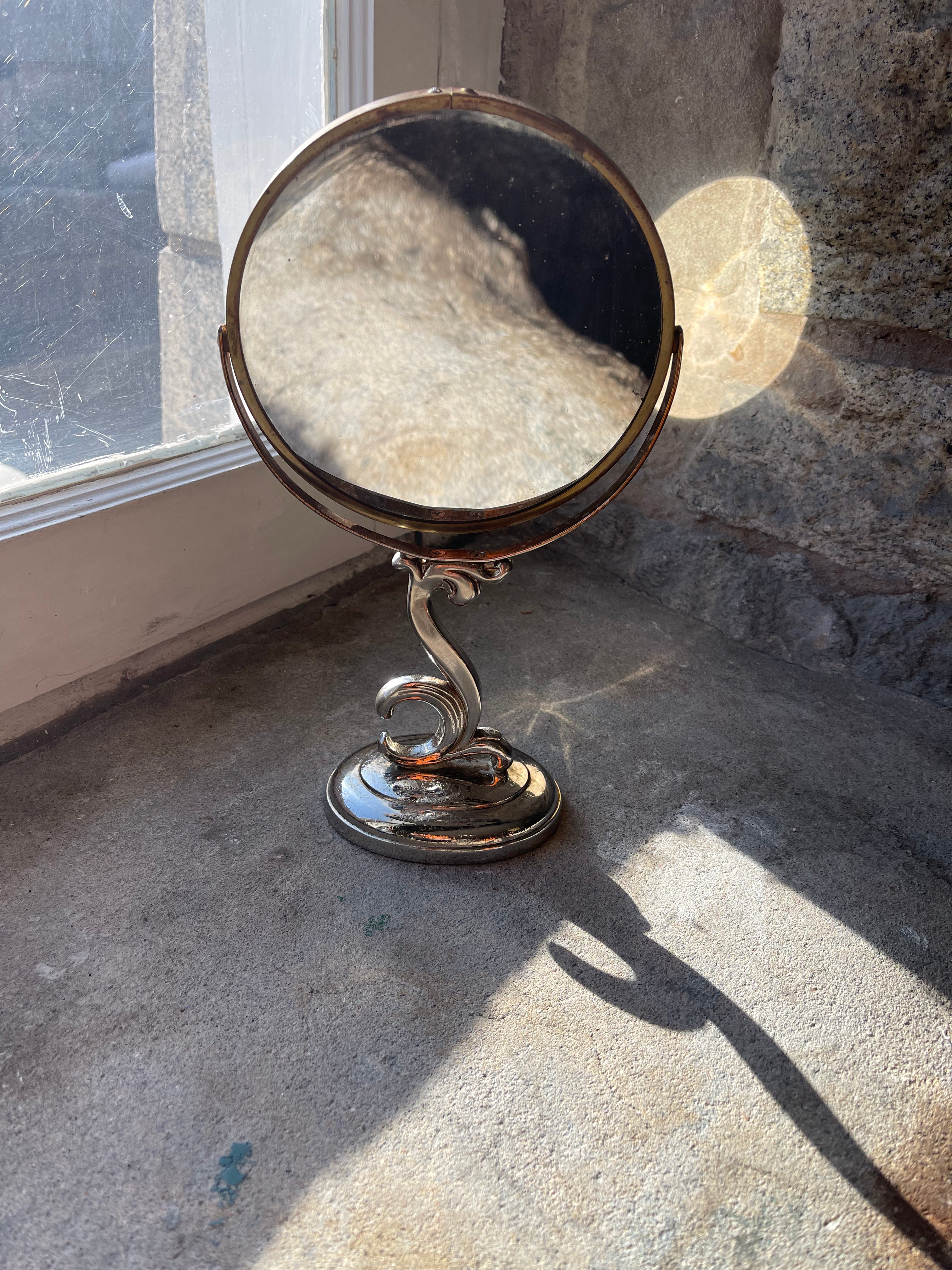 Silver Tilting Vanity Mirror