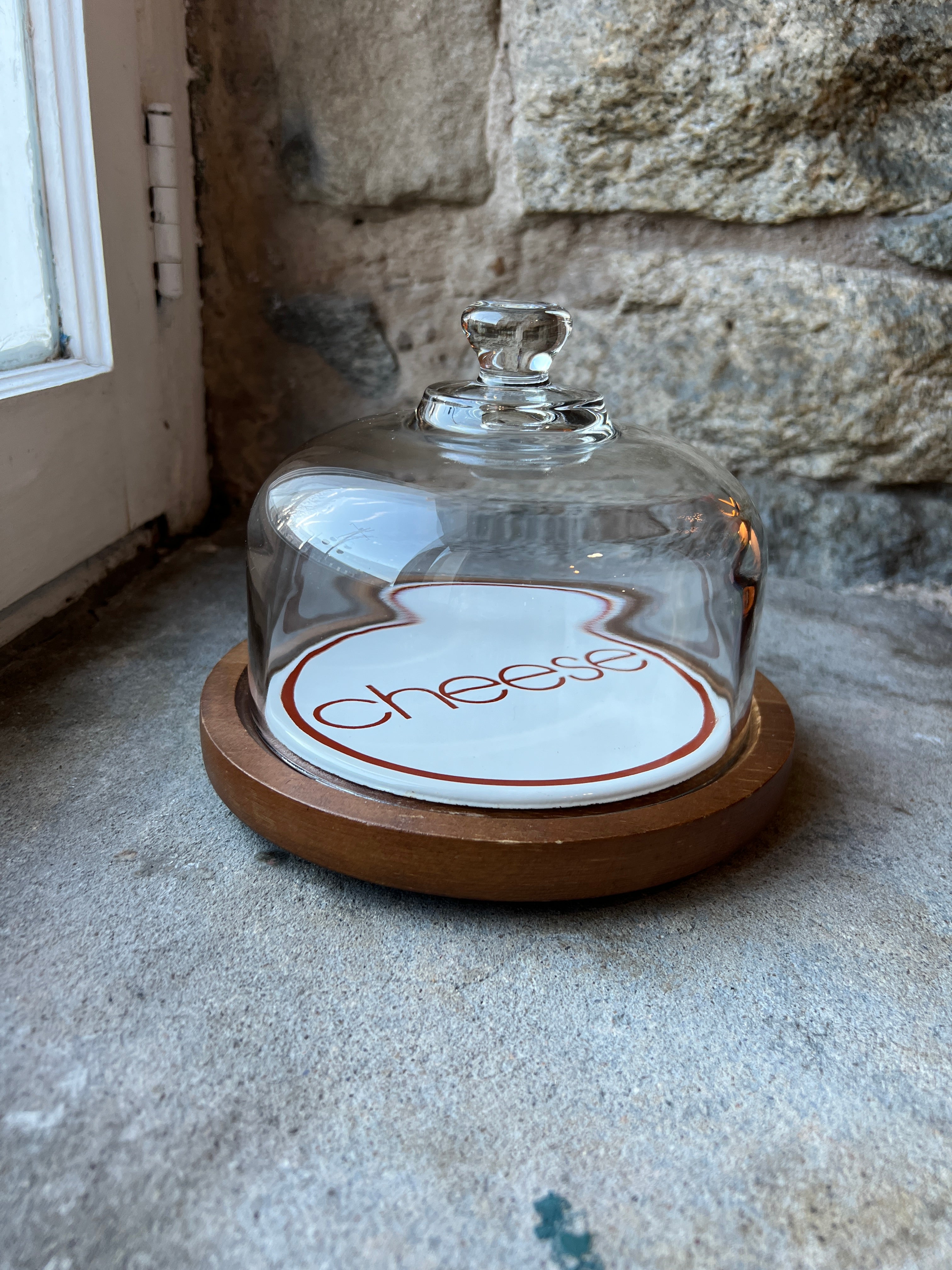 Cheese Tray with Glass Cloche