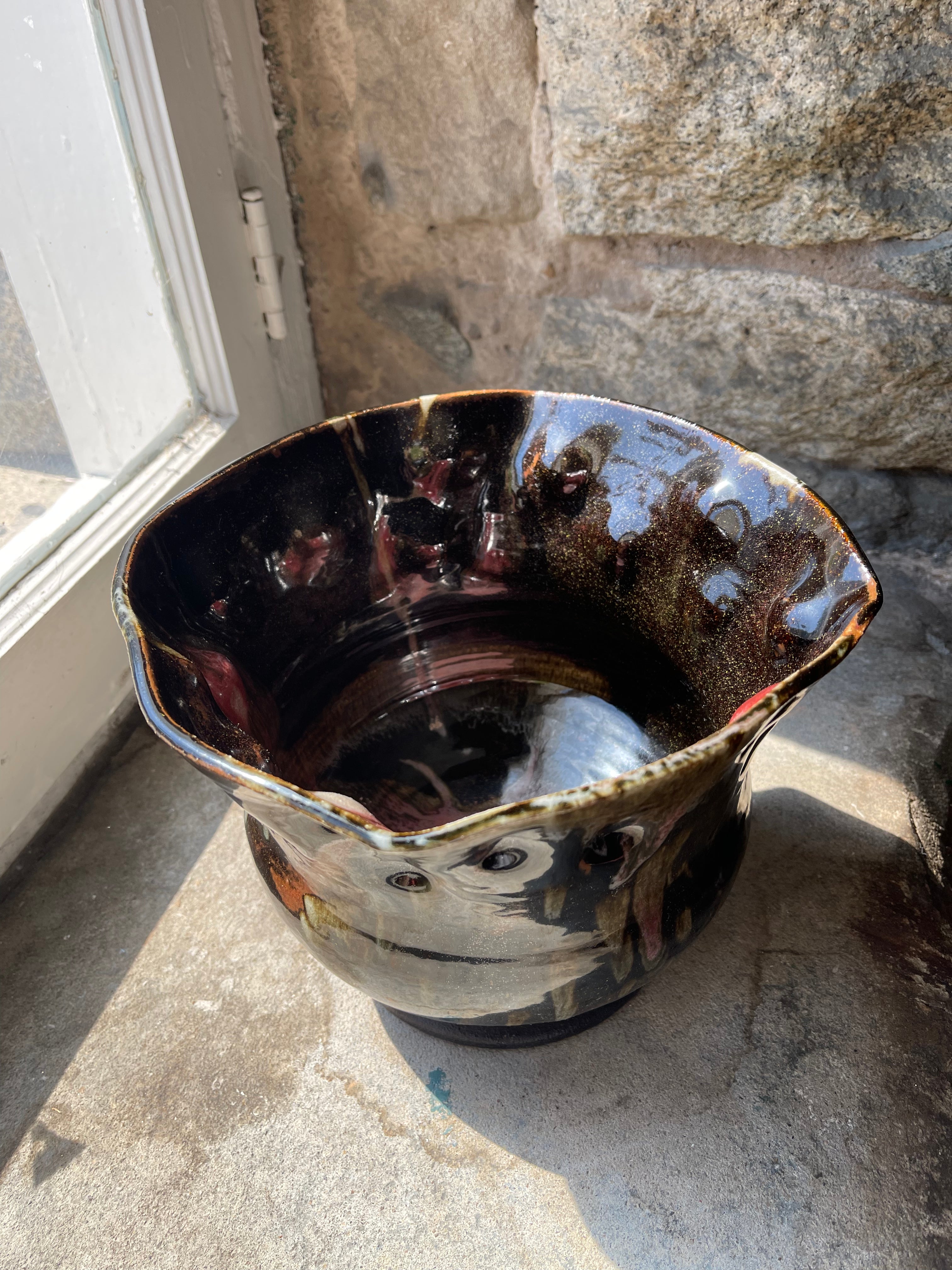 Brown Glazed Pottery Vase