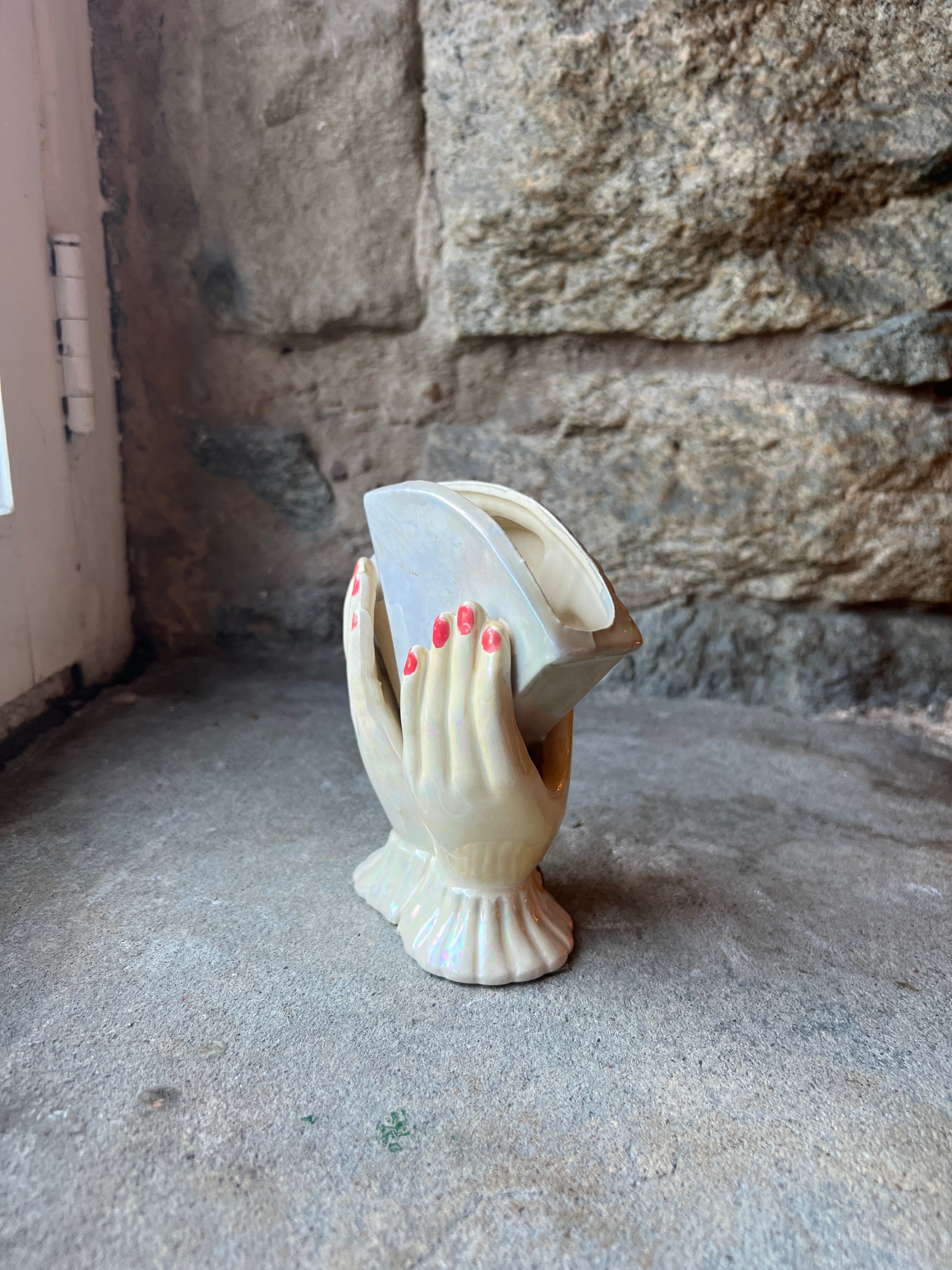 Vintage Hand Bud Vase