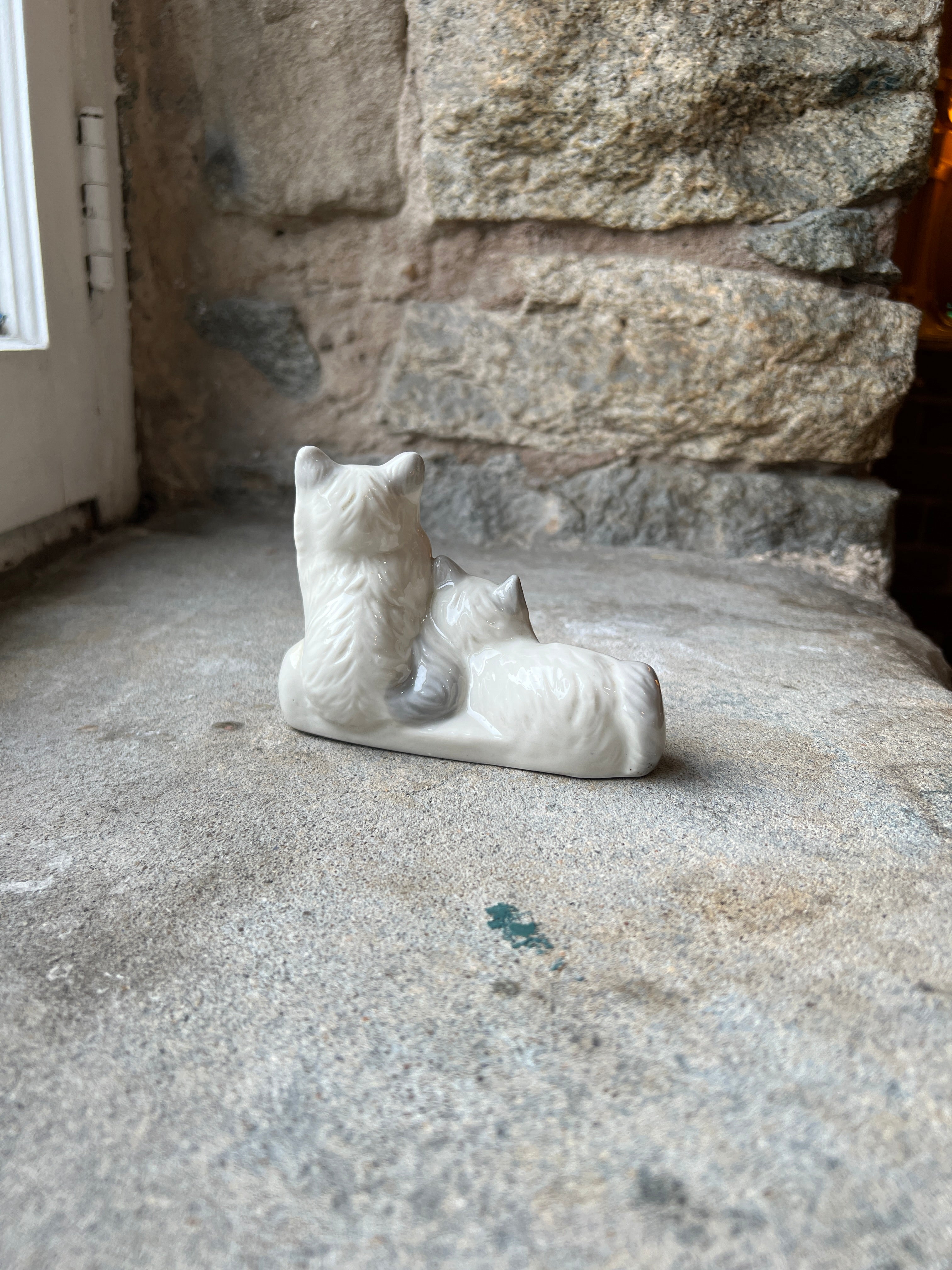 Pair of Ceramic White Cats