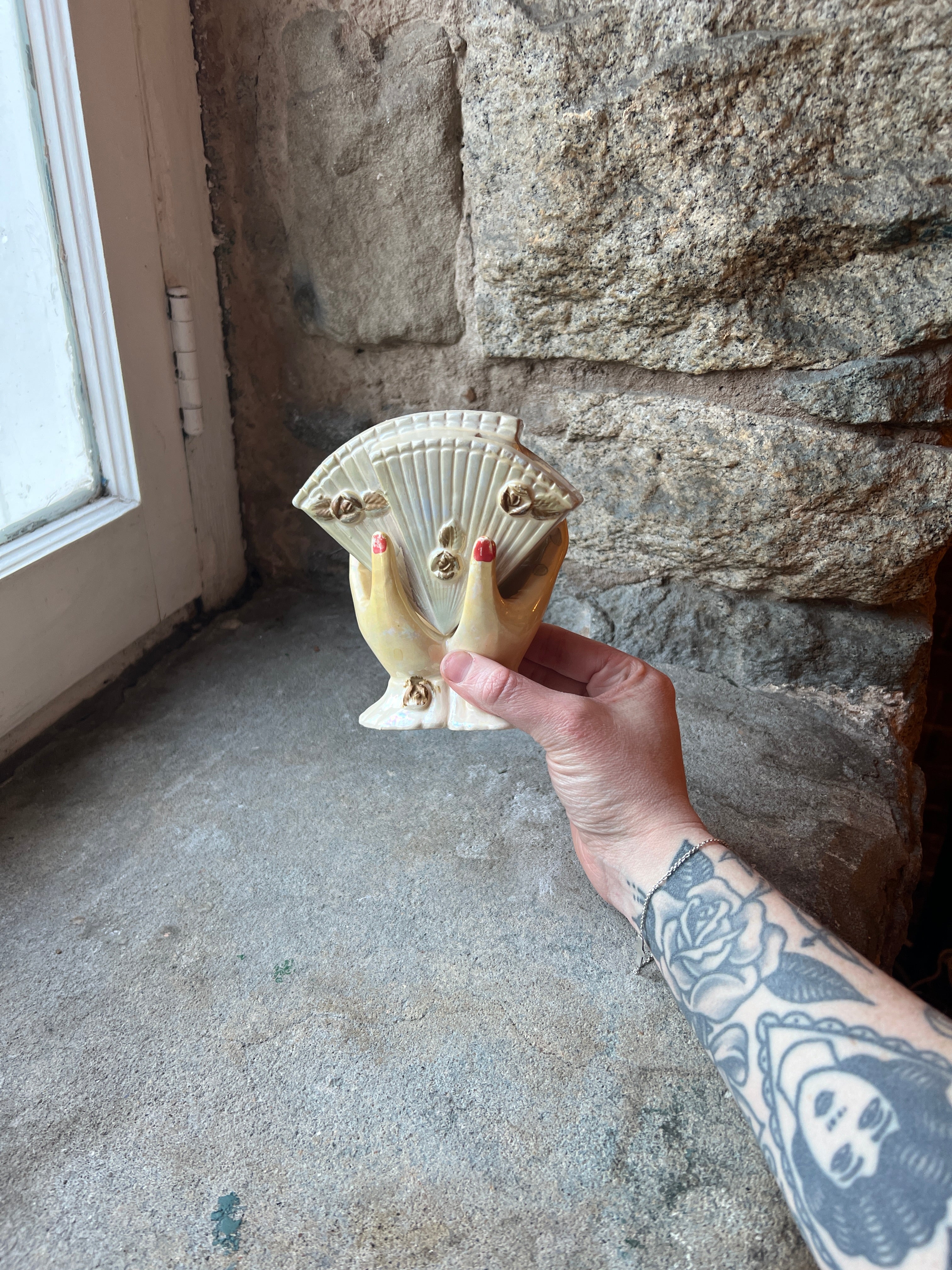 Vintage Hand Bud Vase