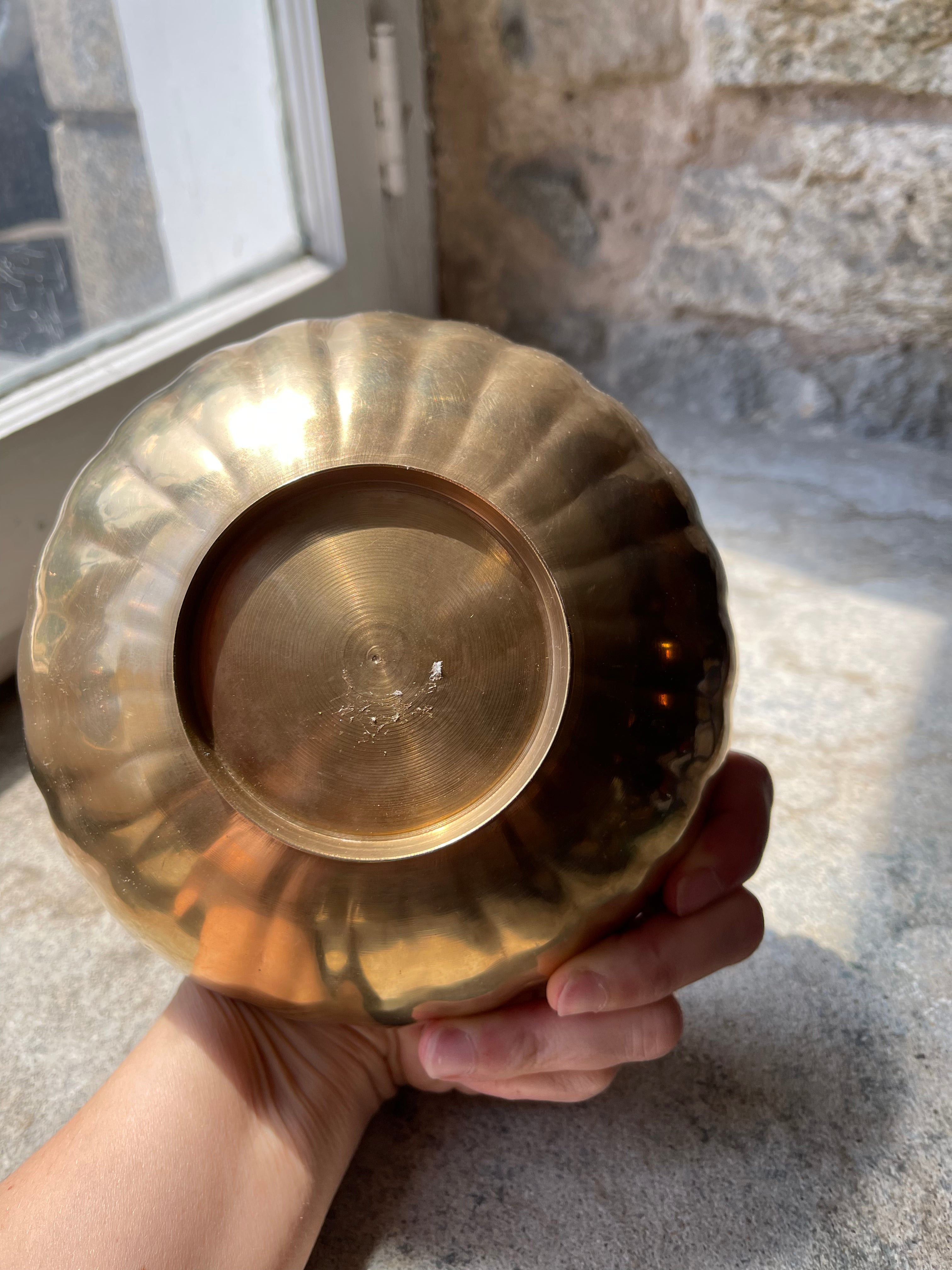 Scalloped Brass Dish/Bowl
