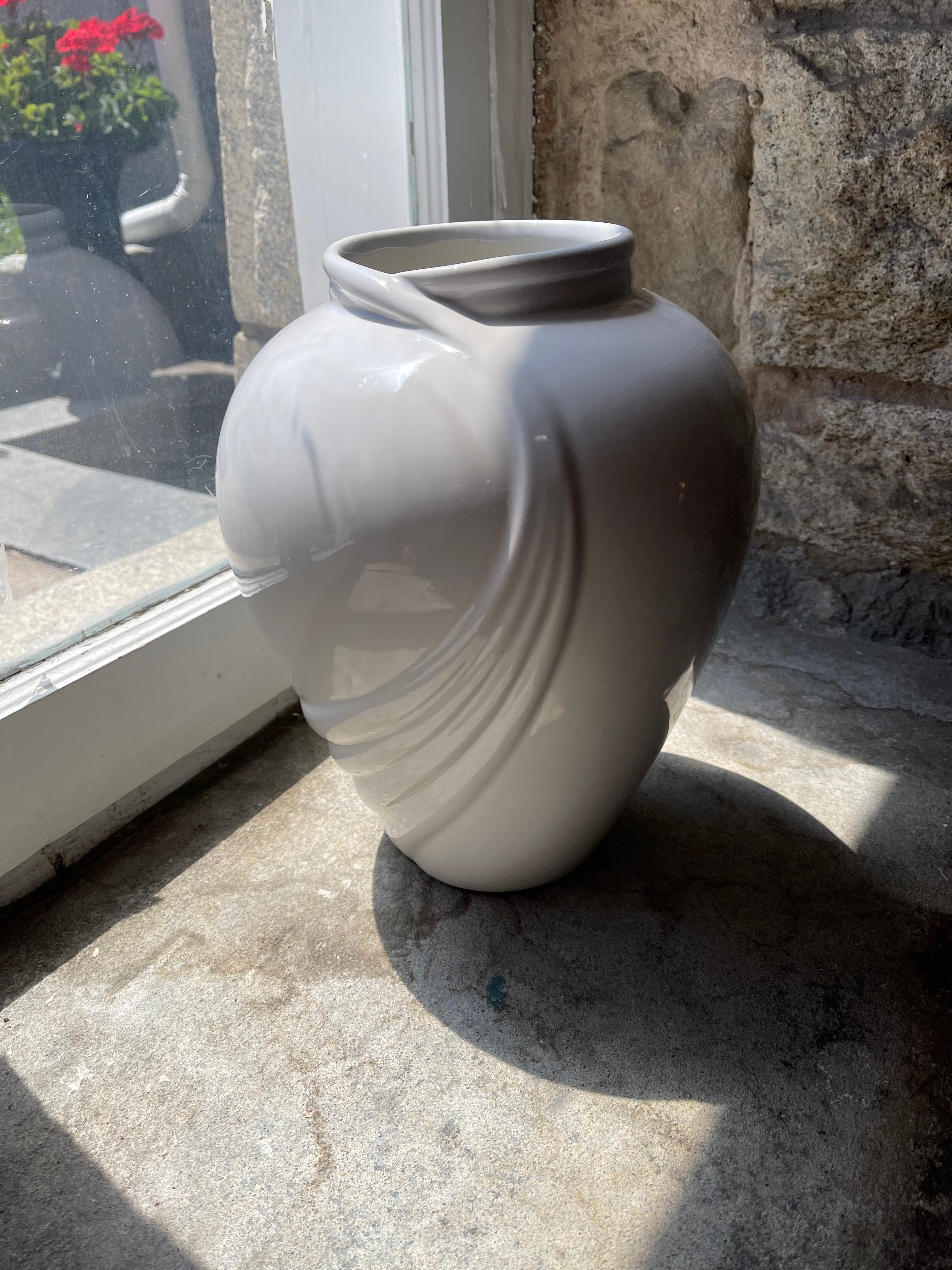 White Haeger Vase