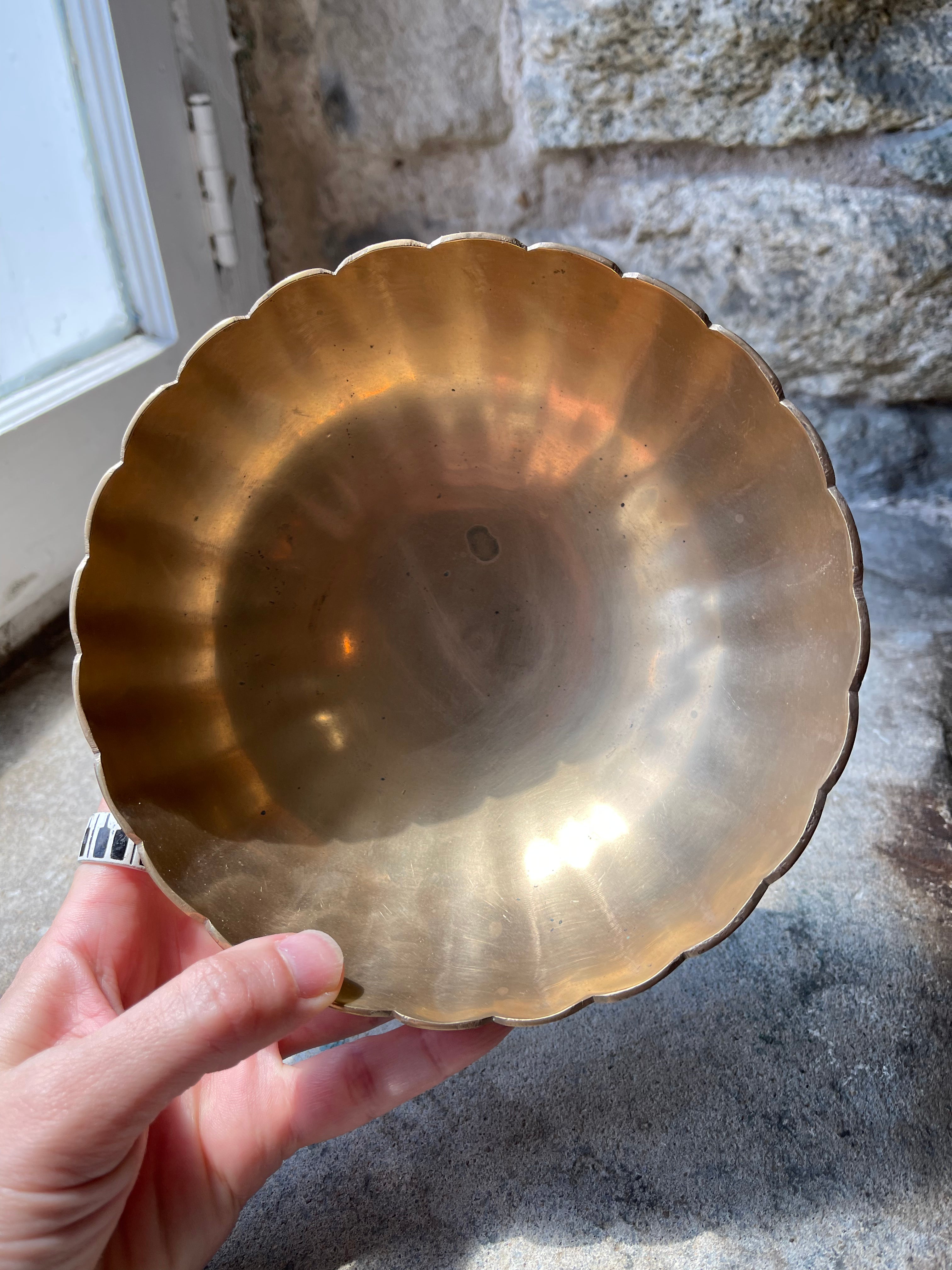 Scalloped Brass Dish/Bowl