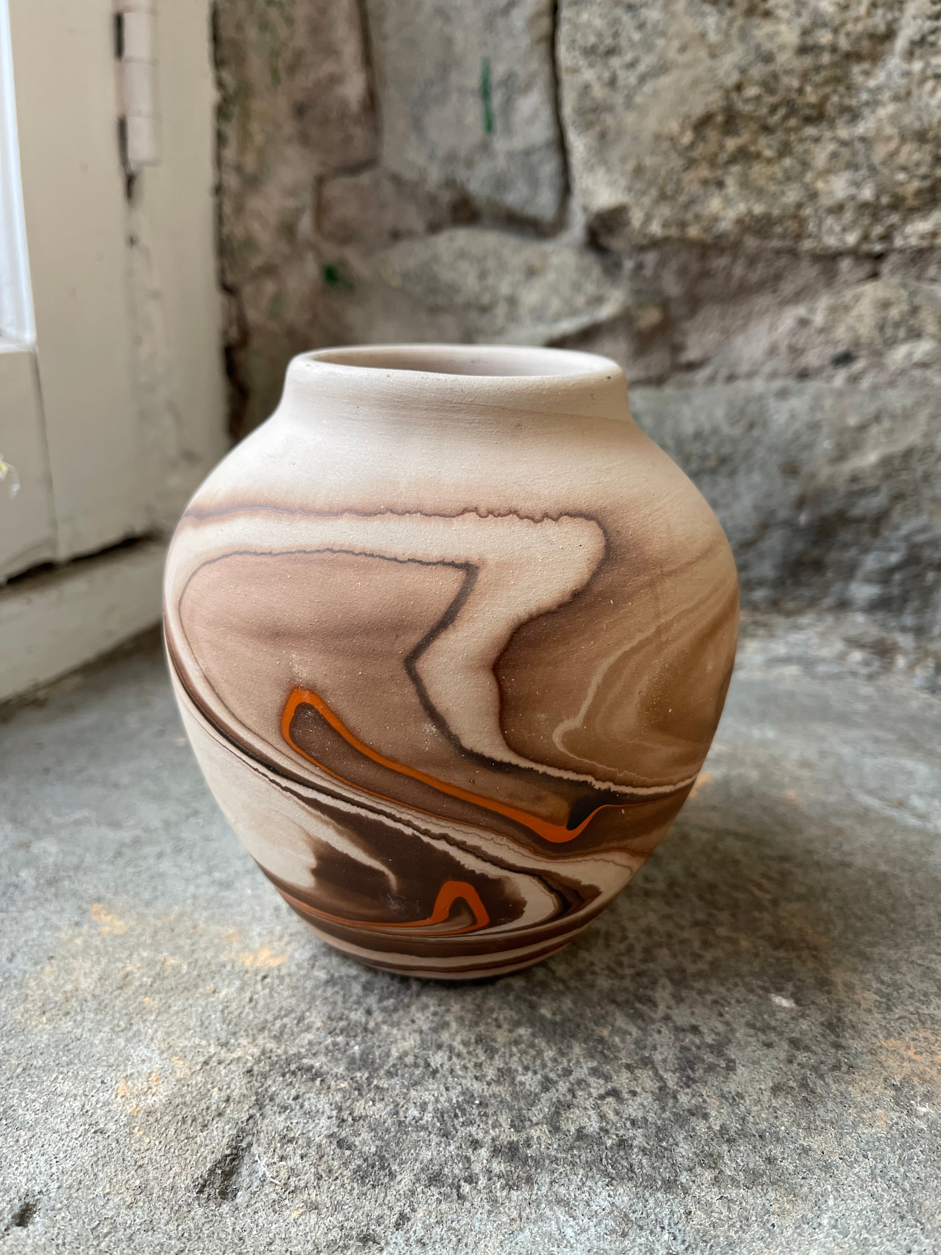 Brown & Orange 5-inch Nemadji Vase
