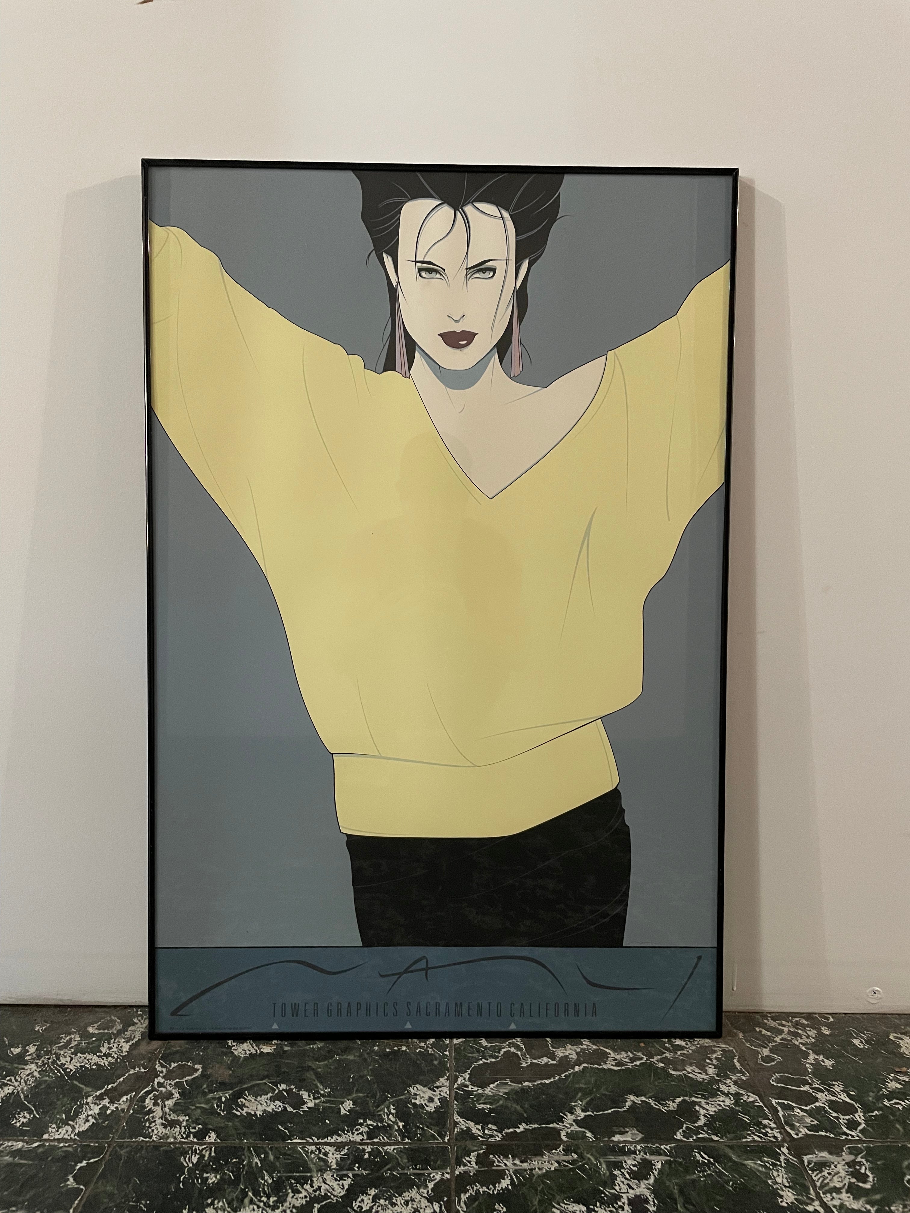 Patrick Nagel Yellow Sweater Serigraph 1986 #14