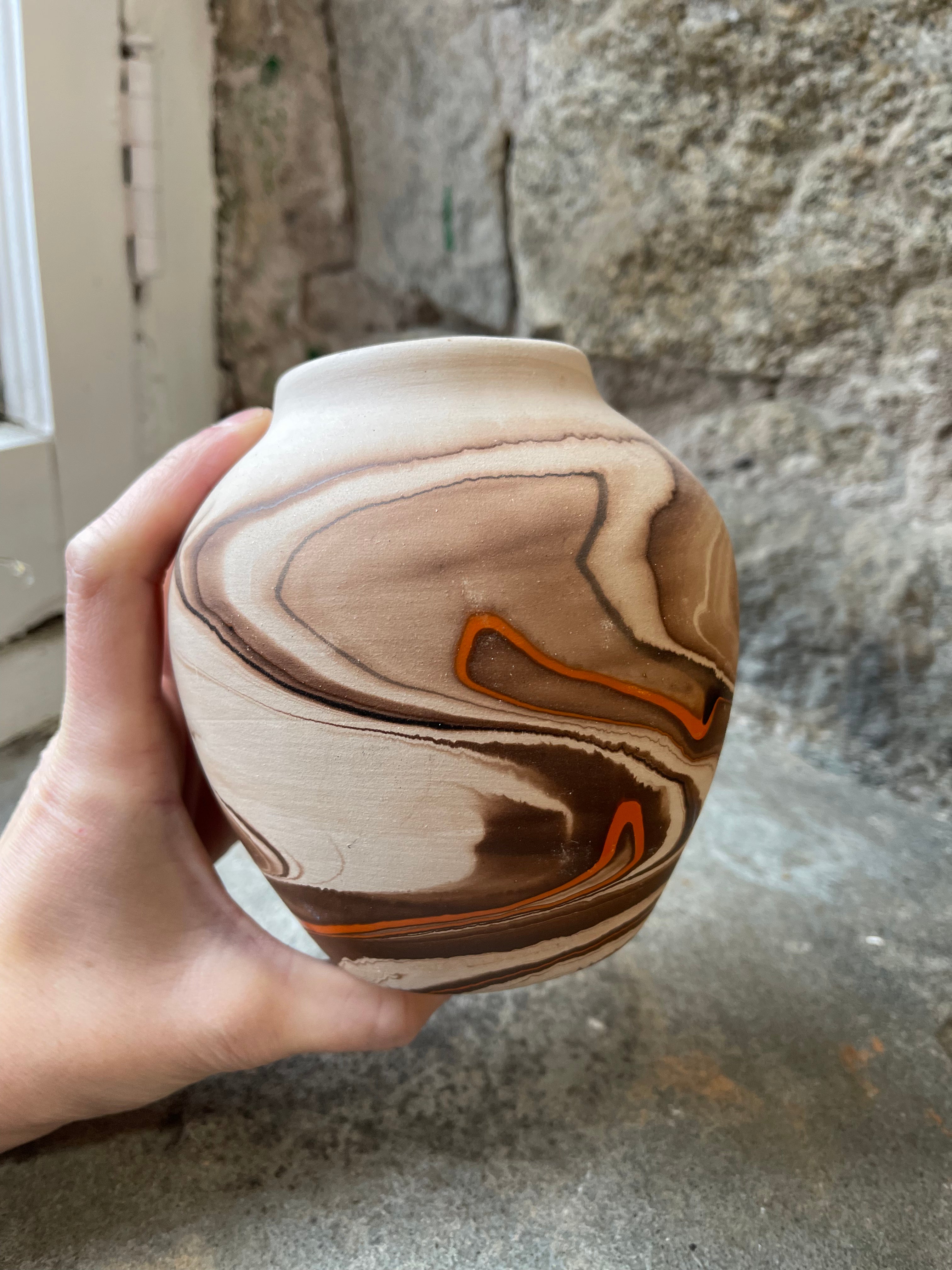 Brown & Orange 5-inch Nemadji Vase