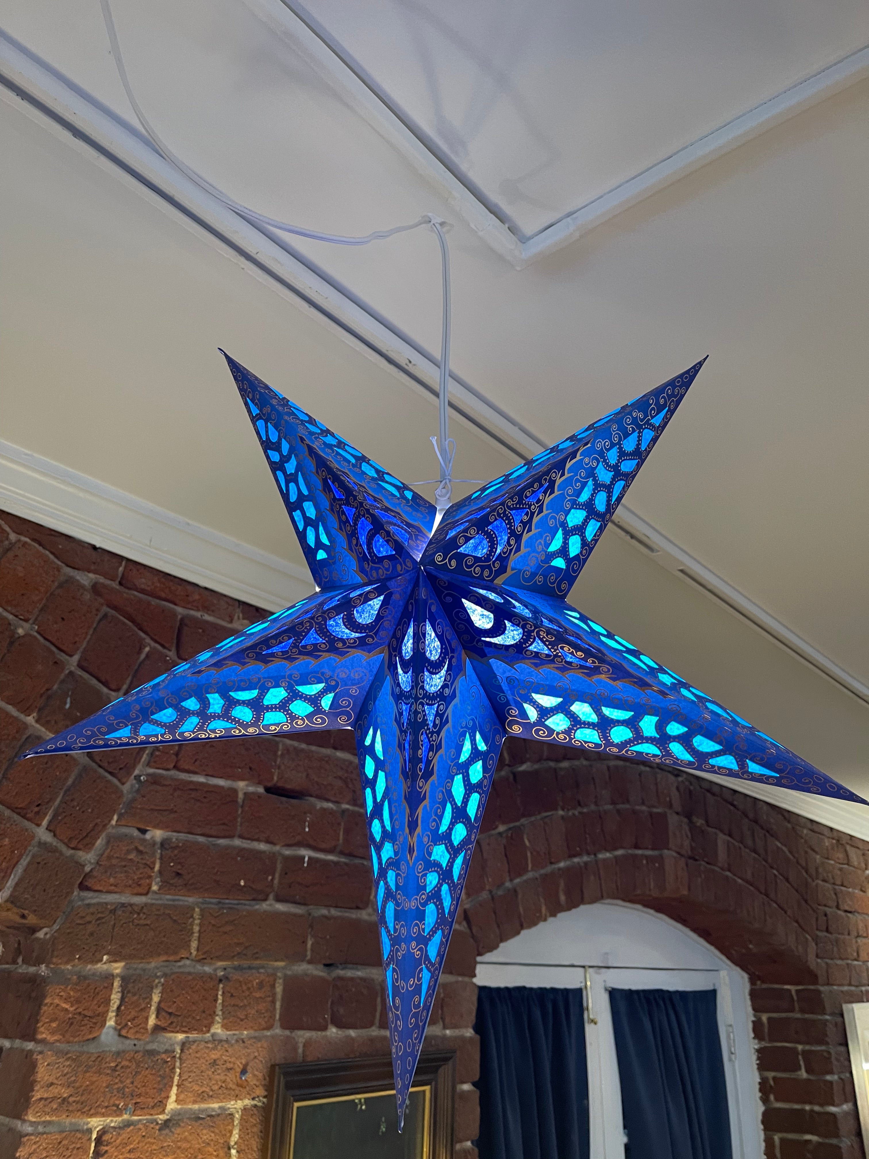 Paper Star Lantern with 12' Cord