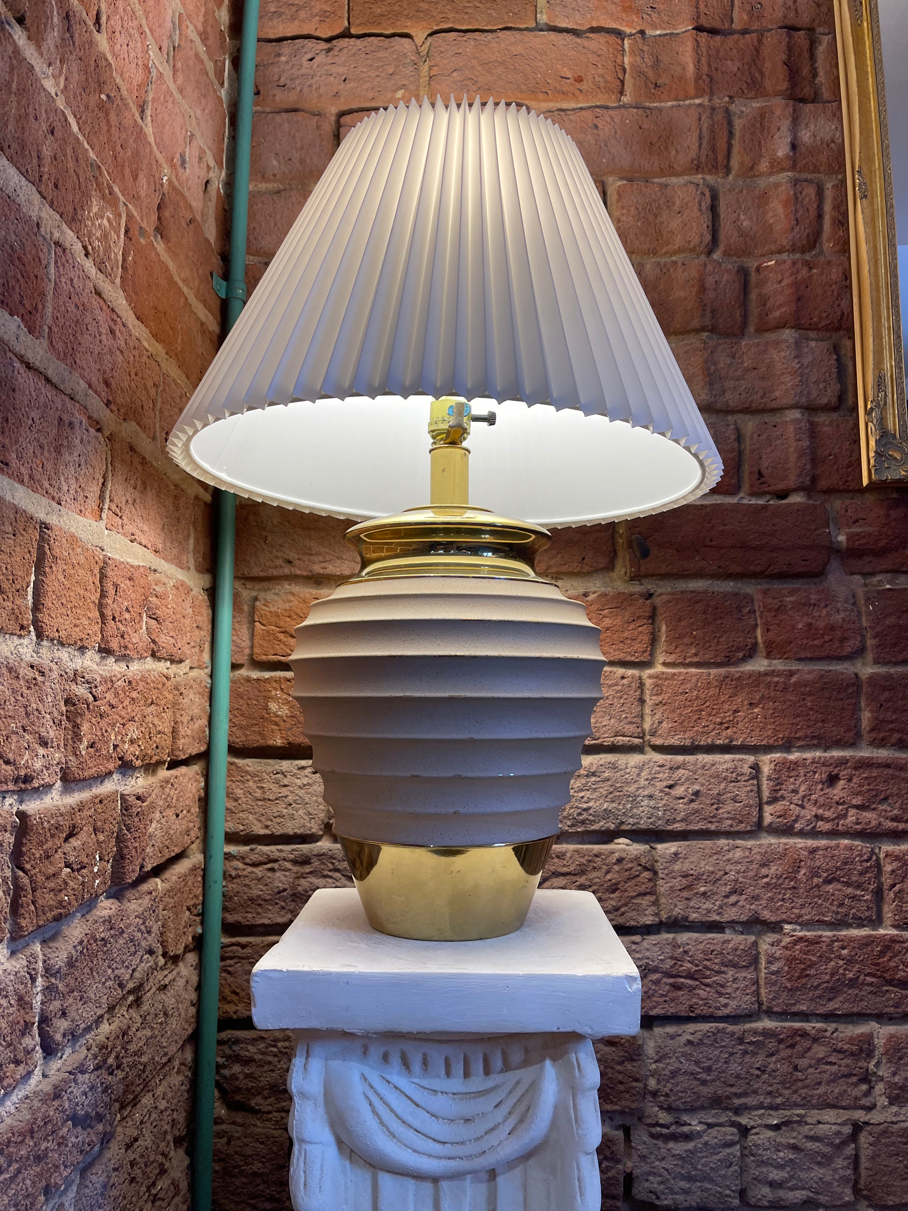 Plaster & Brass Lamp